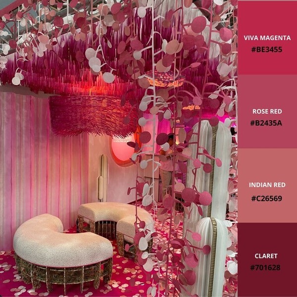 décoration d'intérieur couleur tendance viva magenta