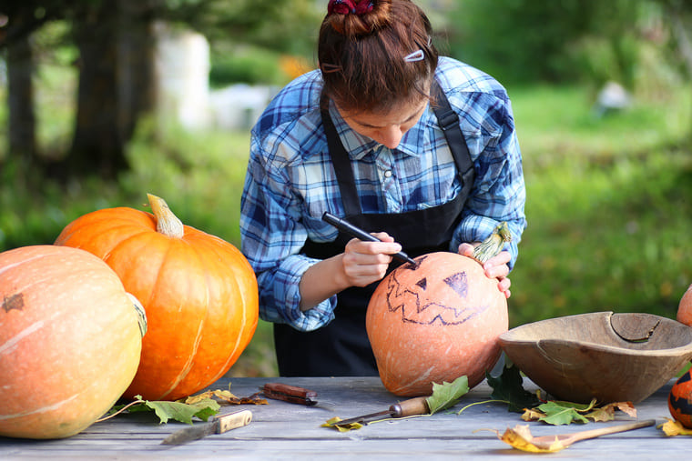 Dcoration DIY sur citrouille pour Halloween