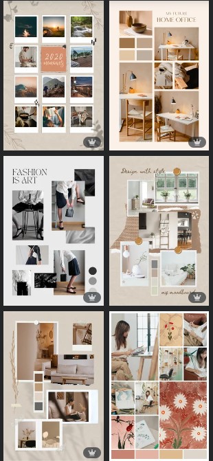 Modèles de moodboard sur Canva
