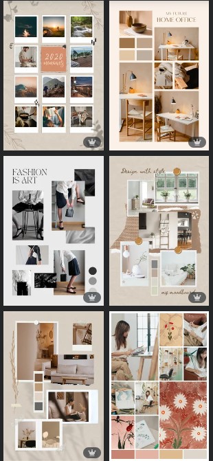 Modles de moodboard sur Canva