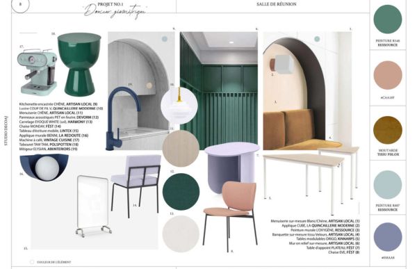 moodboard d'une élève d'EDAA en formation déco