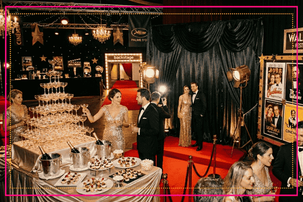 D�co de soir�e sur le th�me Hollywoodien et cin�ma