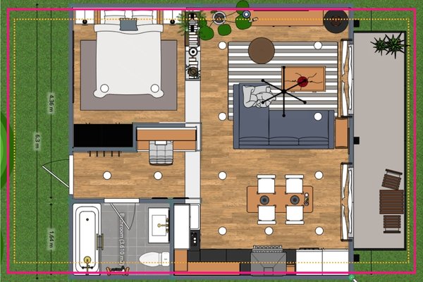 Point de vue en 2D sur l'interface web de Planner 5D