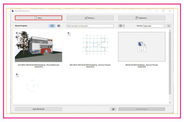 interface de la biblioth�que de archicad sur graphisoft