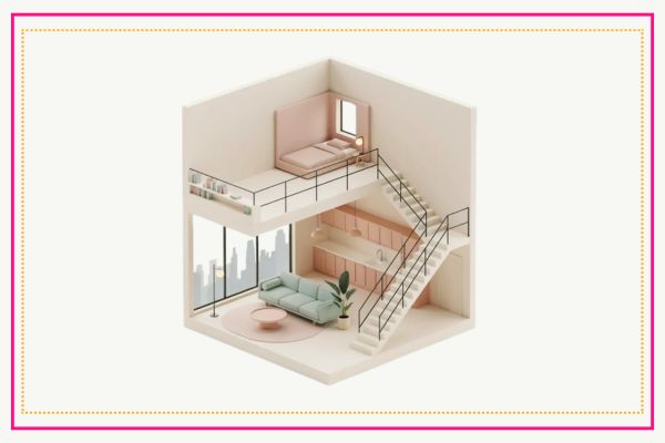 plan de coupe en vue axonometrique 3D ecorchee
