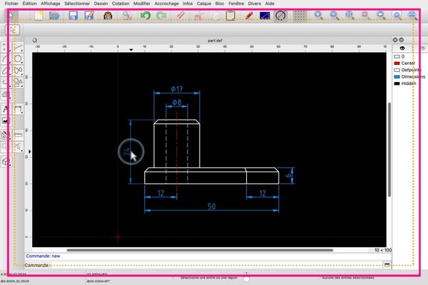 plan technique 2d cotation qcad